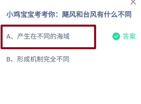 蚂蚁庄园2024年8月21日飓风和台风有什么不同