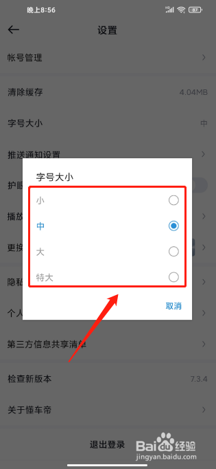 懂车帝app怎么设置字体大小