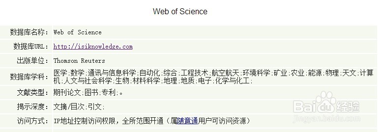 常用的外文数据库之web of science