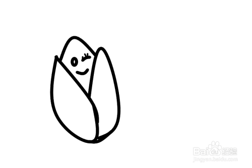 卡通可爱开心果简笔画教程