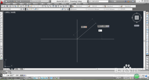 用CAD画有角度,有长度的直线!