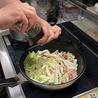 培根白菜生奶油意大利面