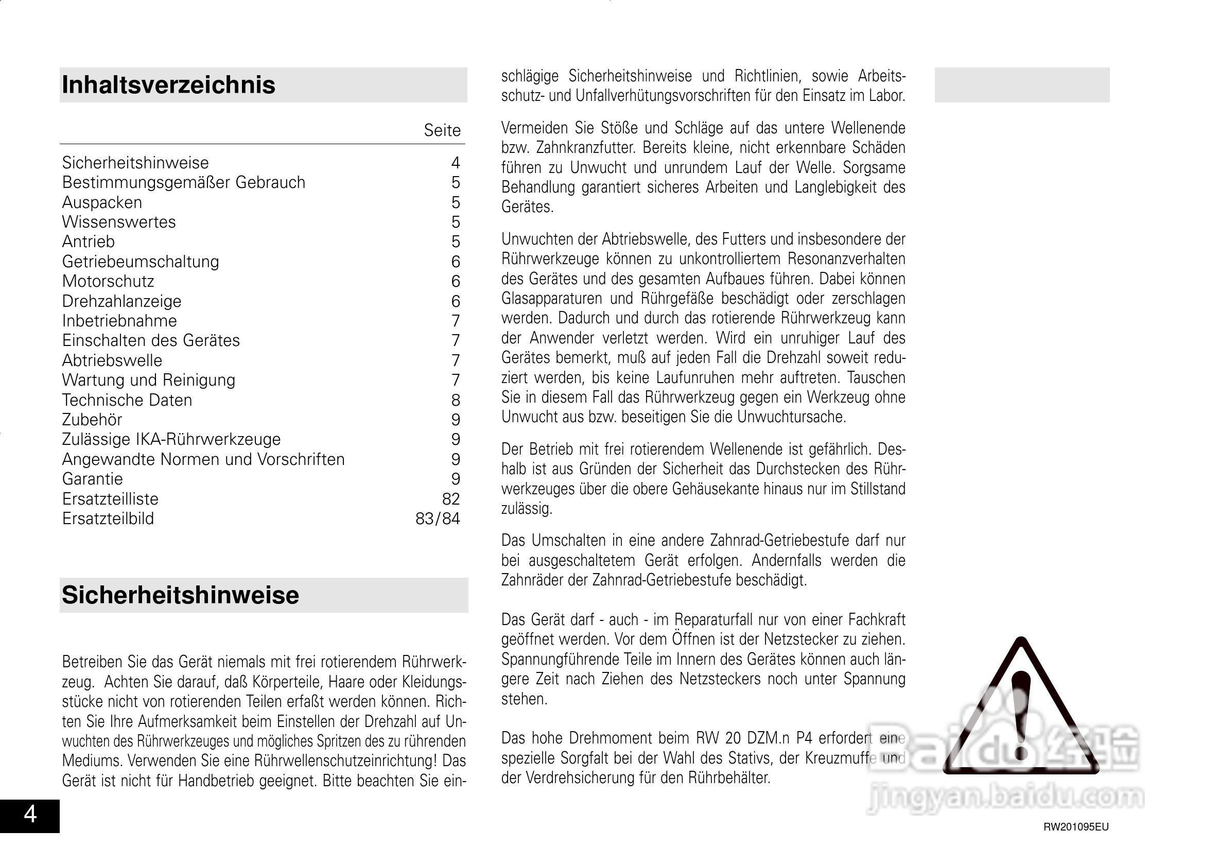 IKA RW 20.n 顶置式机械搅拌器使用说明书:[1]