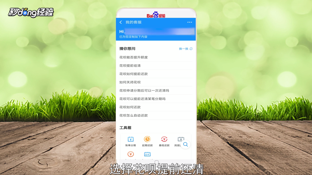 支付宝花呗分期怎么提前还款