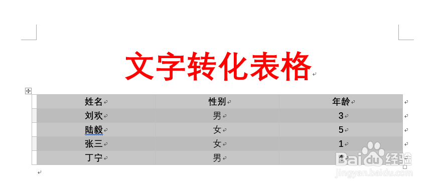 Word文本转换成表格