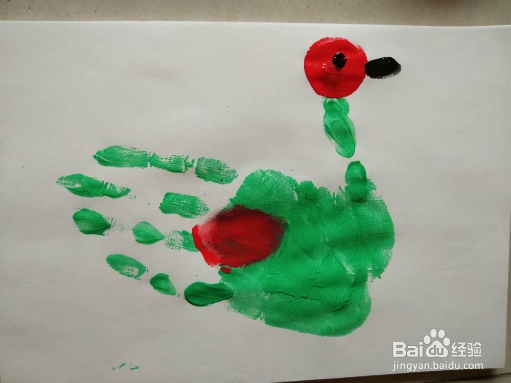 创意手指画——鸭子
