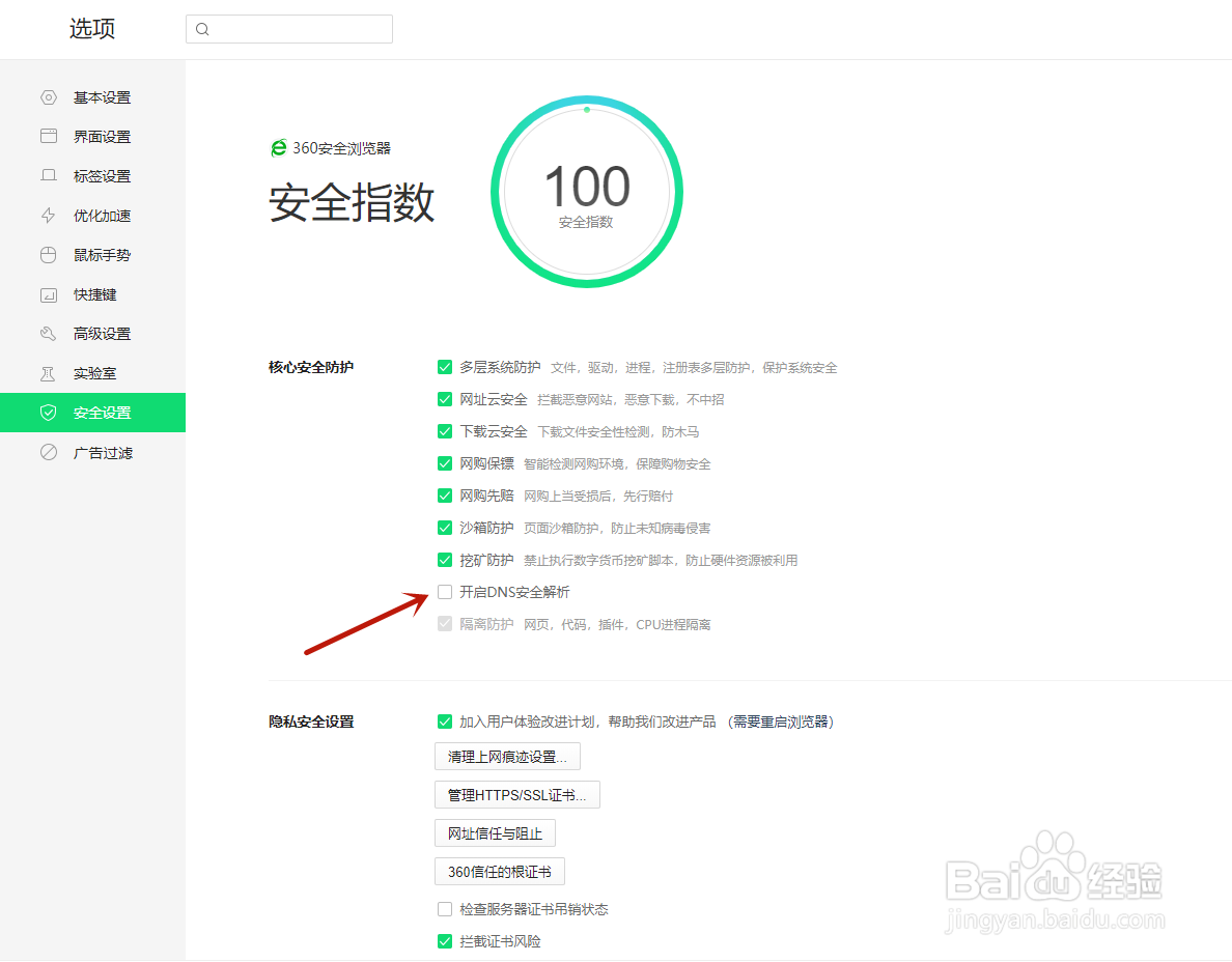 360浏览器如何开启DNS安全解析