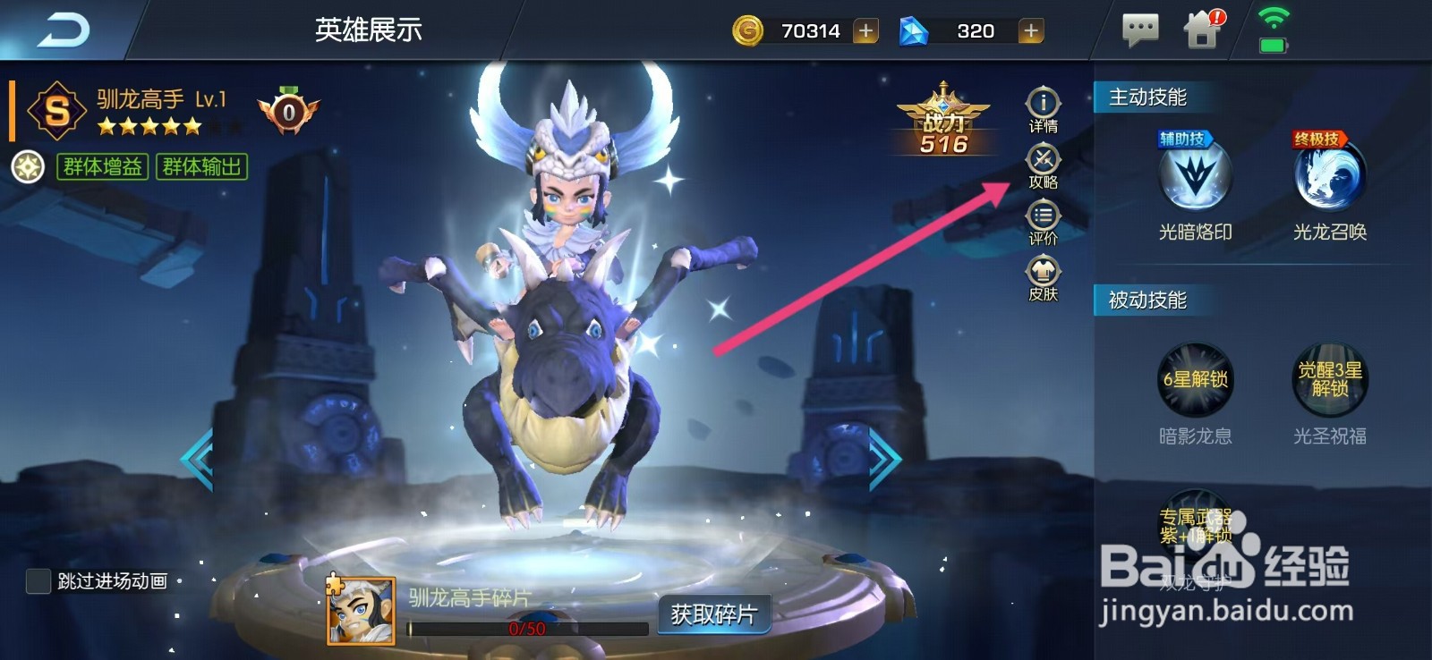 光之守望如何查看驯龙高手的【攻略】