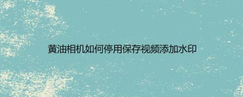 黄油相机如何停用保存视频添加水印
