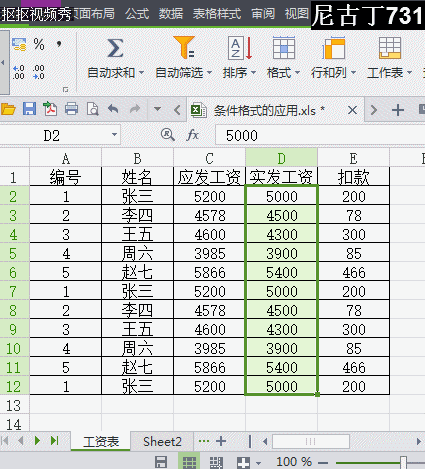 Excel知识动画教程：[2]条件格式的应用方法