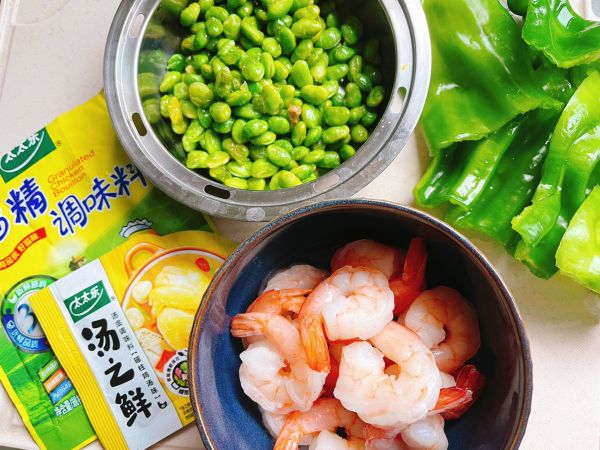 夏日虾尾青椒毛豆下饭菜