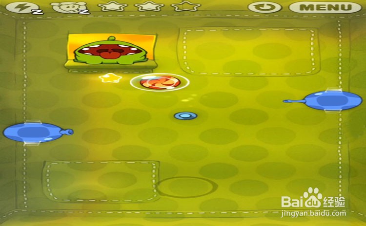 手机游戏割绳子level2-1、level2-2三星攻略