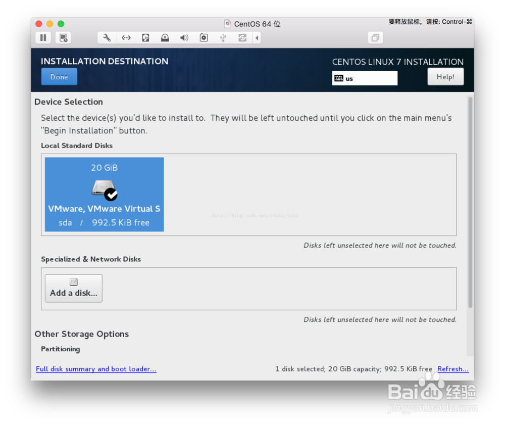 苹果imac在VMware Fusion安装Linux系统centos7