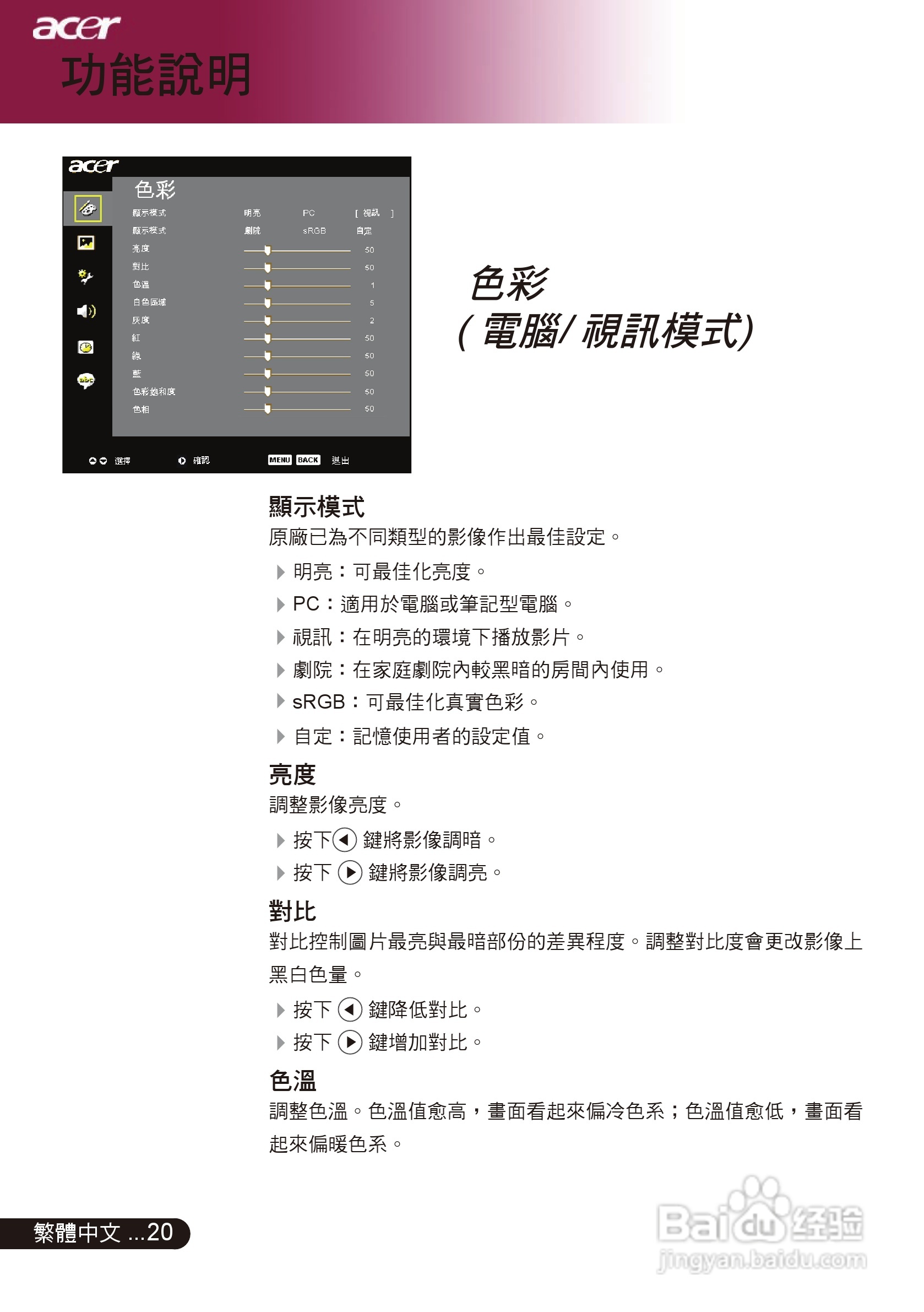 宏基PD311投影机使用说明书:[3]