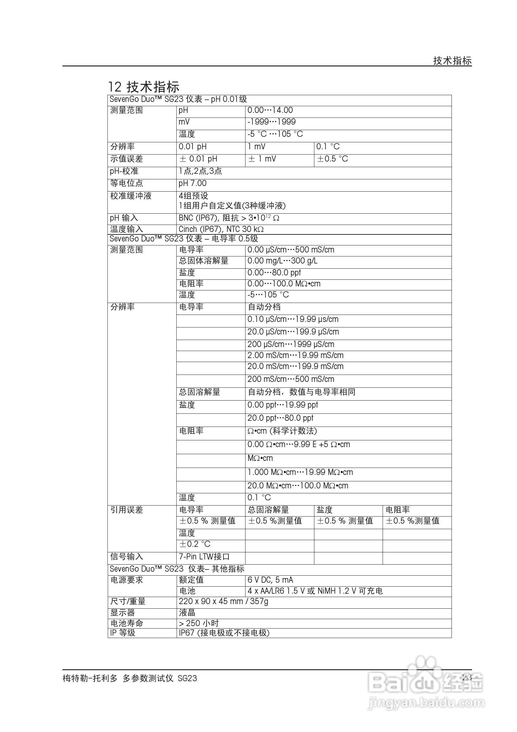METTLER TOLEDO SevenGo Duo SG23 多参数测试仪操作手:[3]