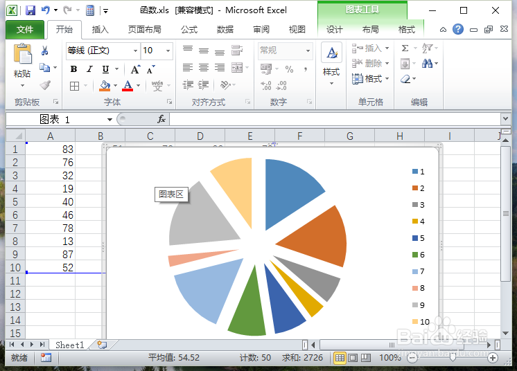 Excel2010中只打印表格中的图表方法