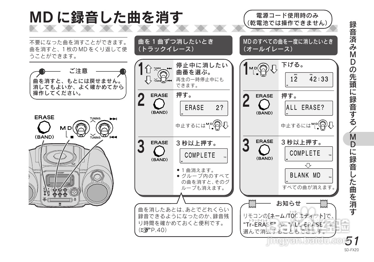 SHARP SD-FX20 CD/MD收音音响使用说明书:[3]