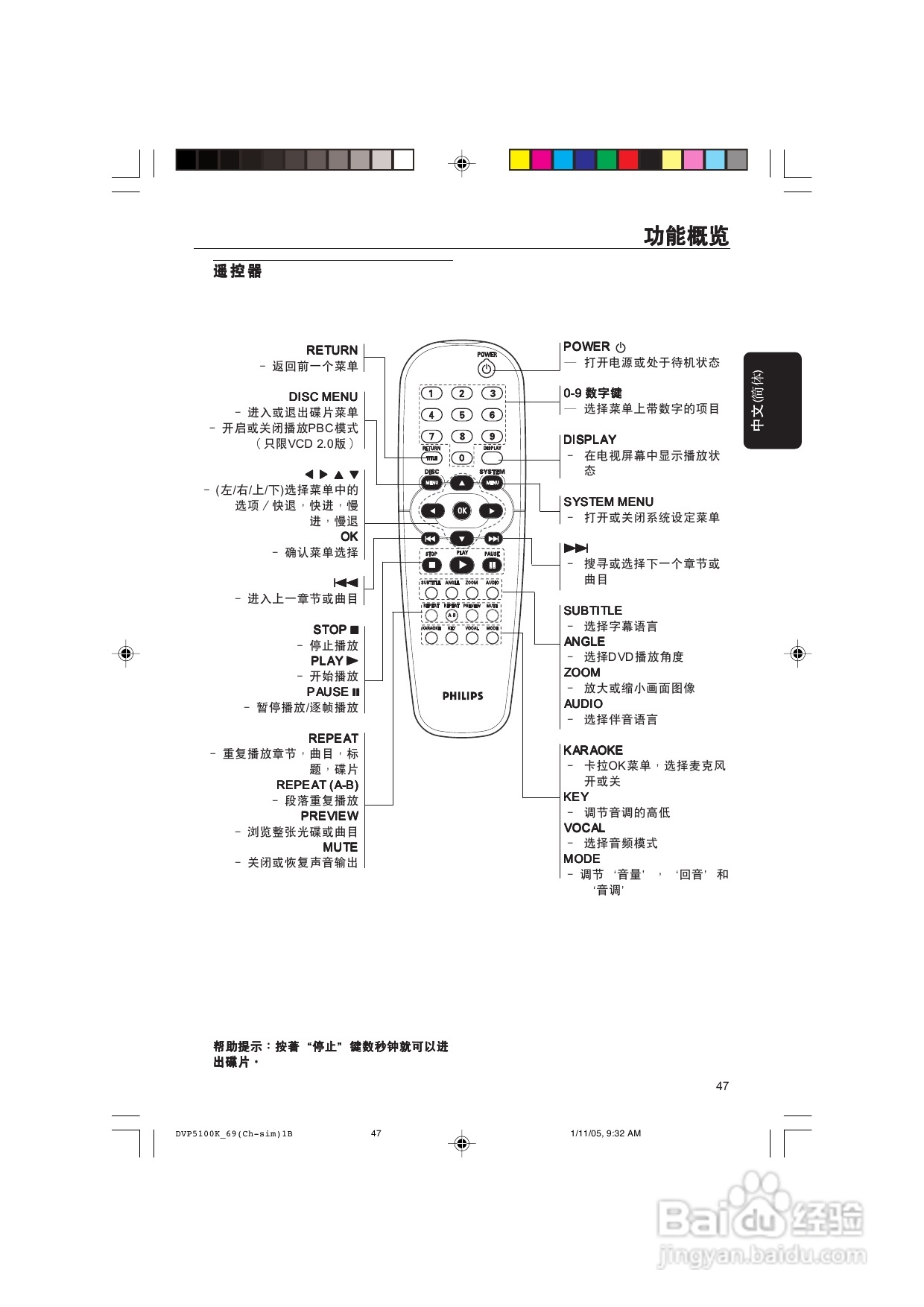 飞利浦DVP5100K/93 DVD播放机使用说明书:[1]