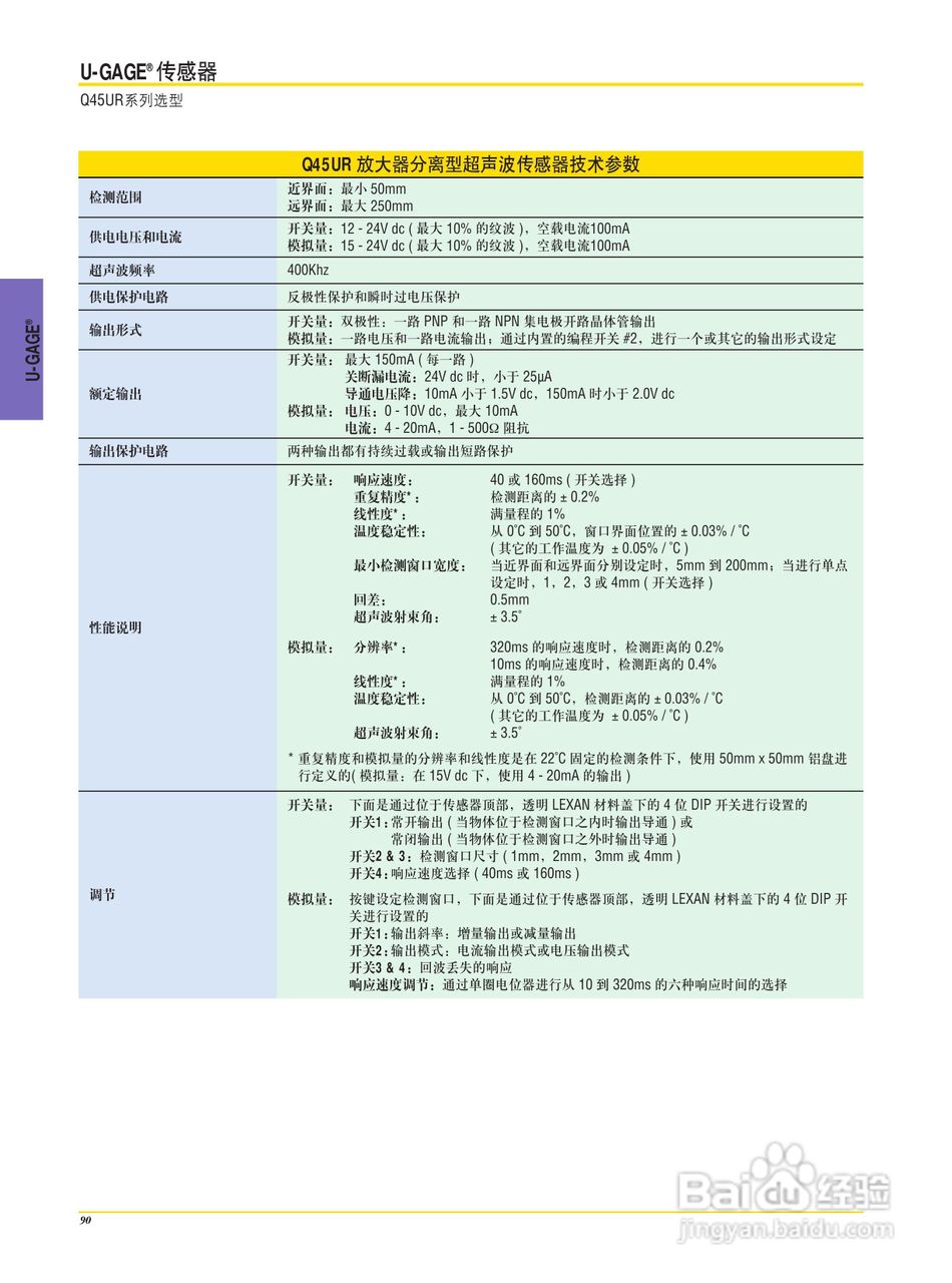 Banner T30UHPBQ型U-GAGE®传感器说明书:[2]