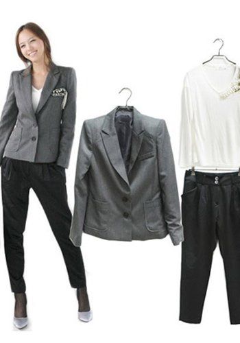 垫肩小西装变身华丽优雅OL