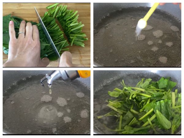 酱香鸡蛋拌菠菜