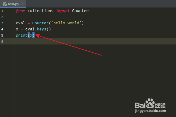 Python编程:怎么使用Counter对象keys()方法