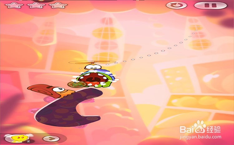 手机游戏割绳子2关卡6-1、关卡6-2三星攻略