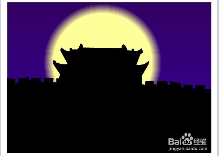 flash如何绘制一个古城的黑夜背景