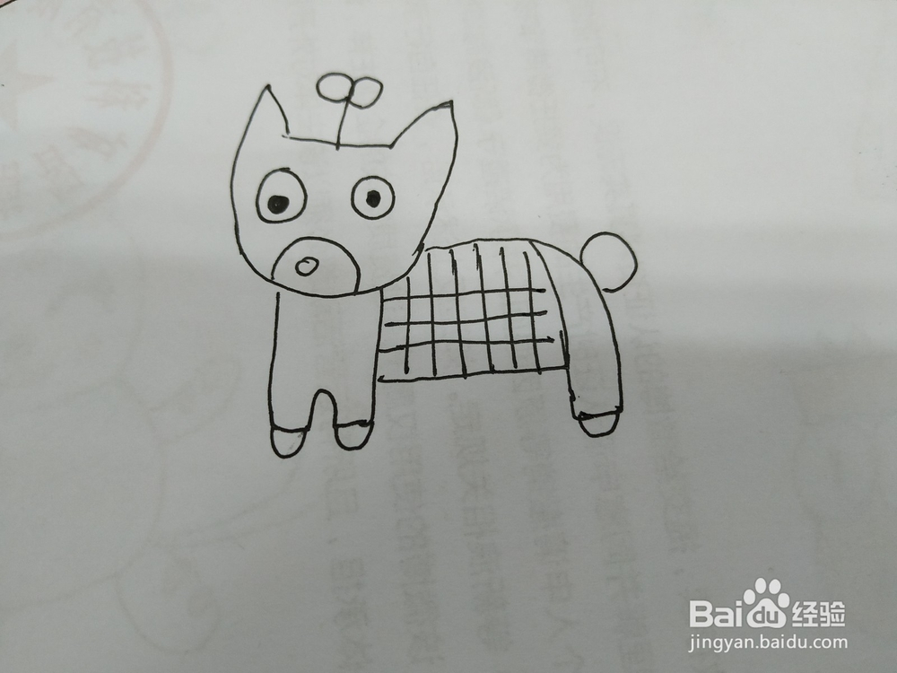 头上长草的小狗简笔画怎么画，怎么画呆萌小狗
