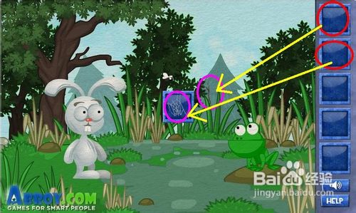 聪明的兔子在线小游戏--青蛙水塘关通关攻略