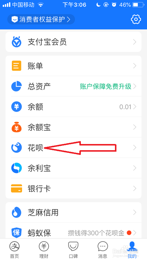 如何查看自己有多少花呗金