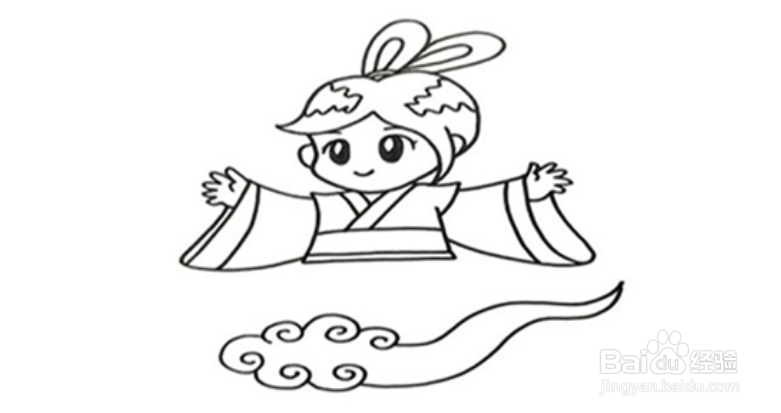 嫦娥奔月简笔画