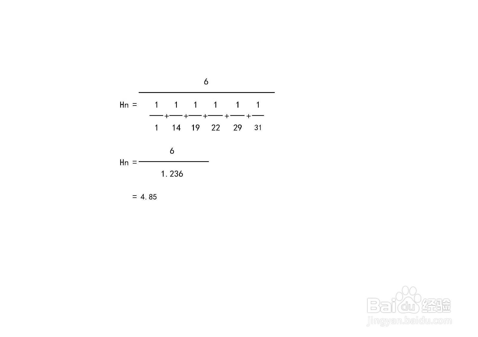 {1,14,19,22,29,31}六个样本的平均数计算