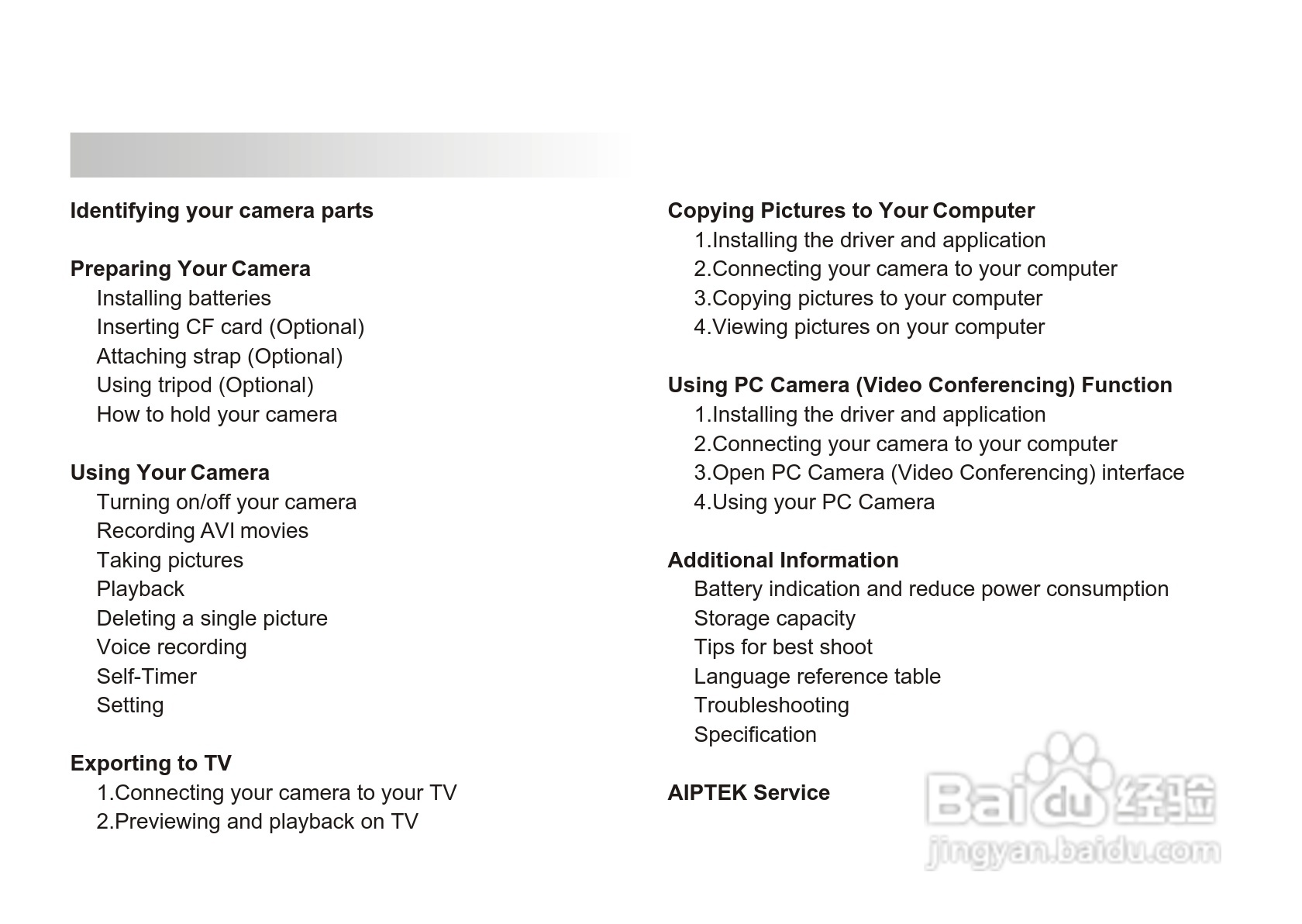 爱普泰克Pocket DV3100数码摄像机使用说明书:[1]