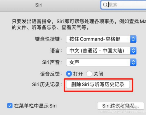 Mac如何删除Siri与听写历史记录
