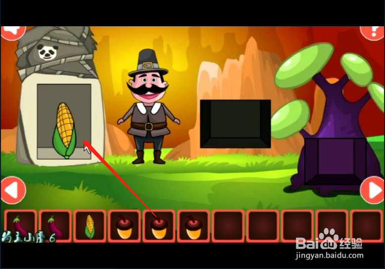 小游戏《胡子大叔林中逃脱》如何通关