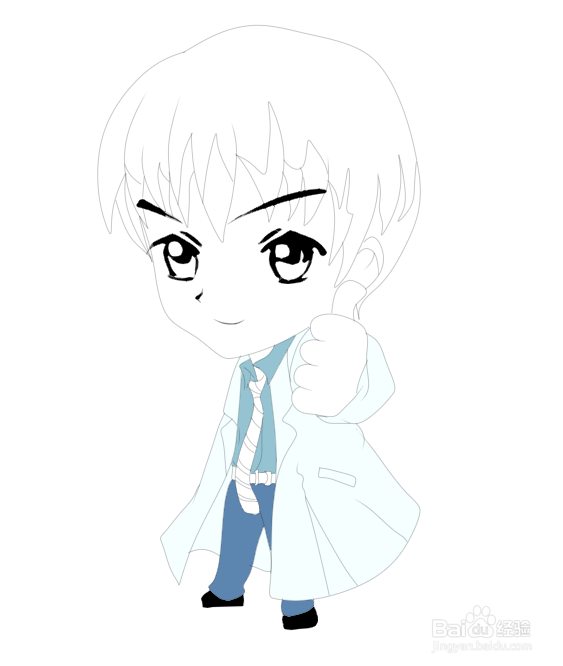 简笔画---Q版白大褂帅医生的画法