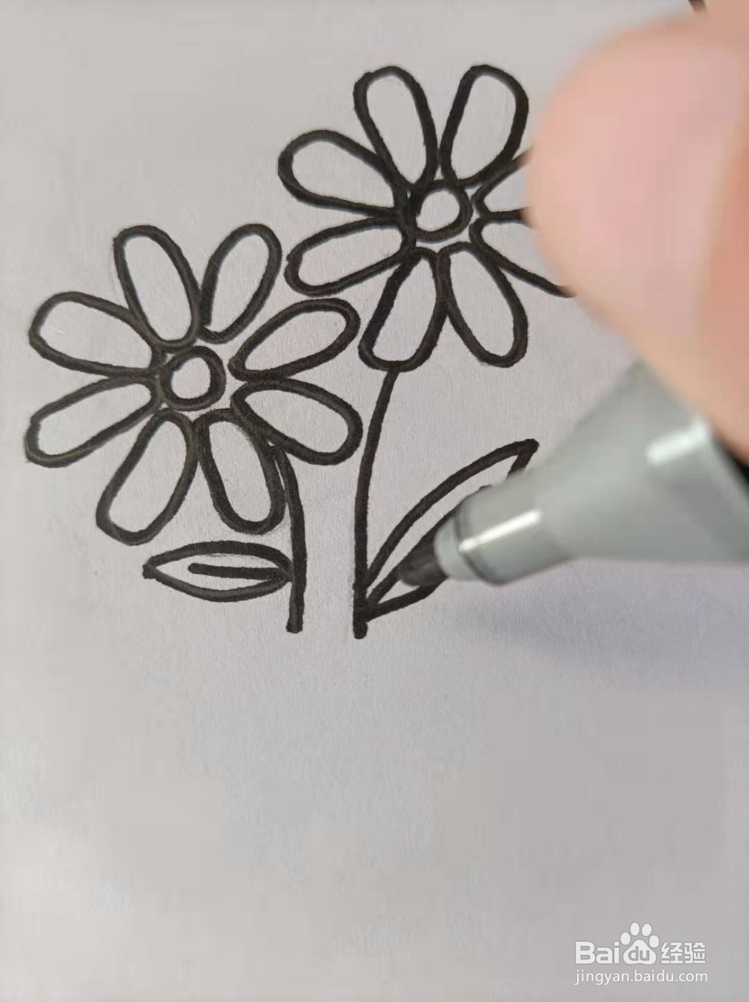 插花的手账图案怎么画