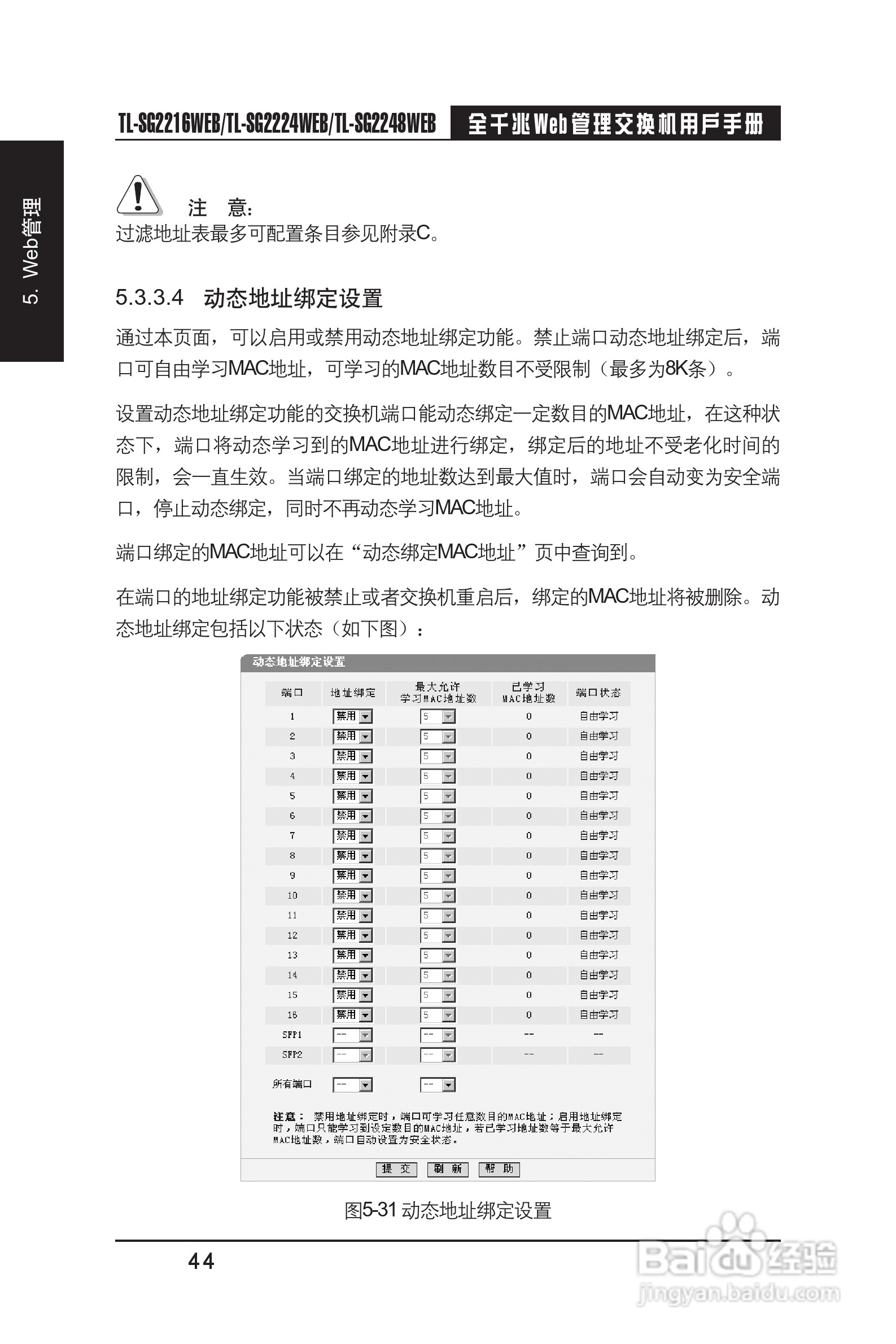 TP-LINK TL-SG2224WEB交换机用户手册:[5]