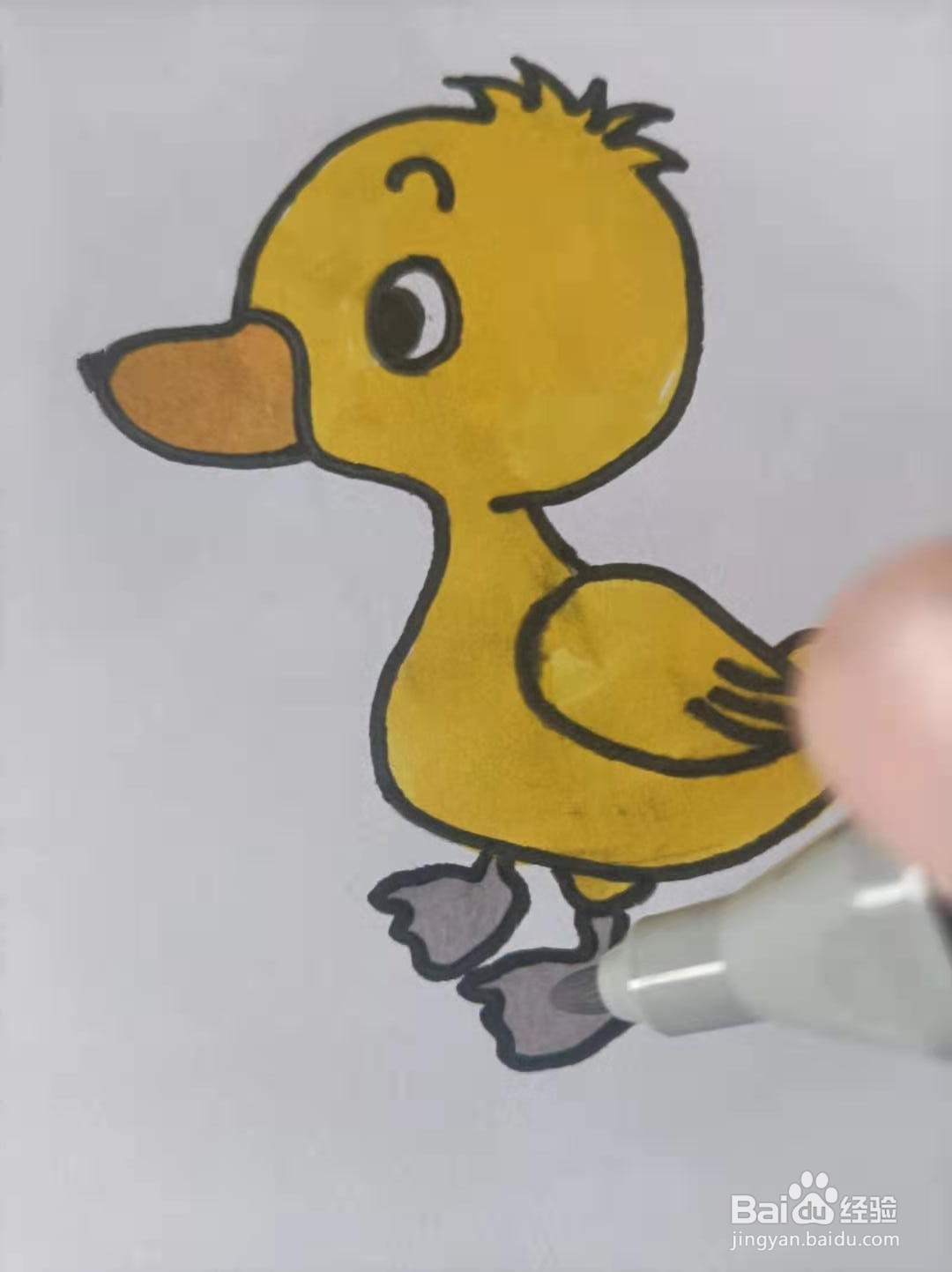 小黄鸭的简笔画怎么画?