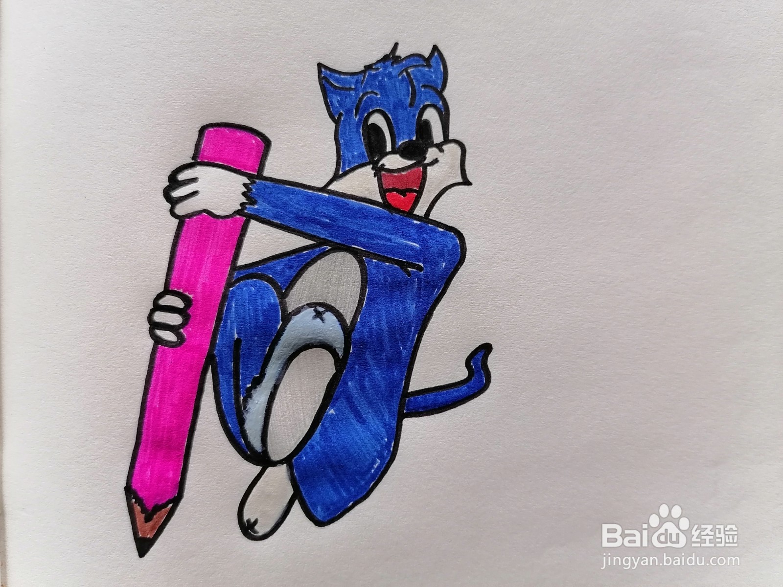 大蓝猫怎么画简笔画图片