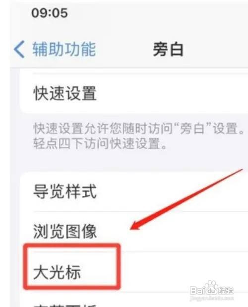 苹果手机的旁白大光标如何关闭呢