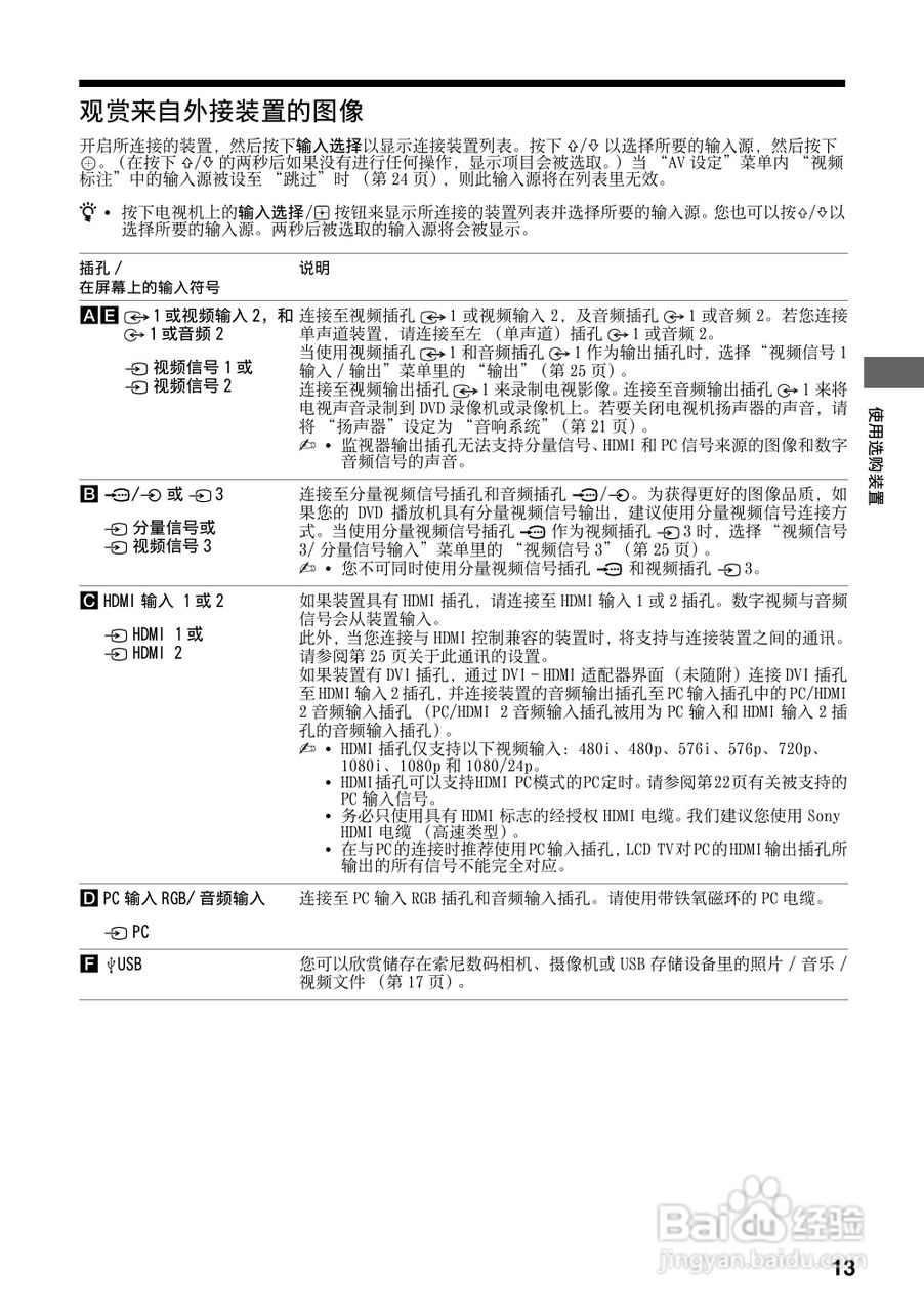 索尼KLV-32BX300(4172938111)型电视说明书:[2]