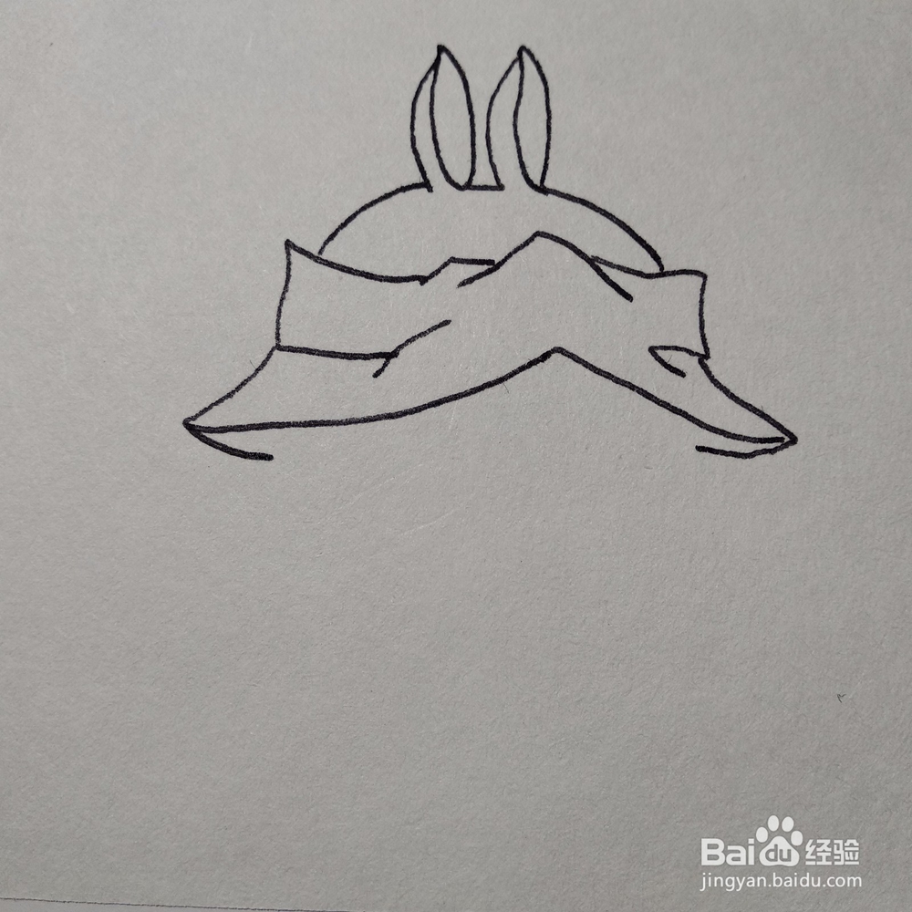 怎么画一只竹竿吊萝卜的流氓兔卡通兔子简笔画