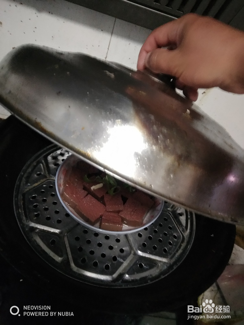 清蒸葱香鸭血块