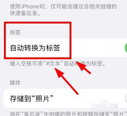 IPhone 14如何打开备忘录标签自动转换的功能