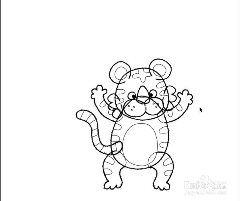 小老虎简笔画设计