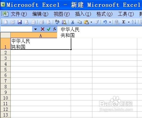 Excel 2003单元格文本如何换行