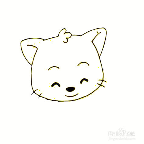 睡觉的小黄猫的简笔画