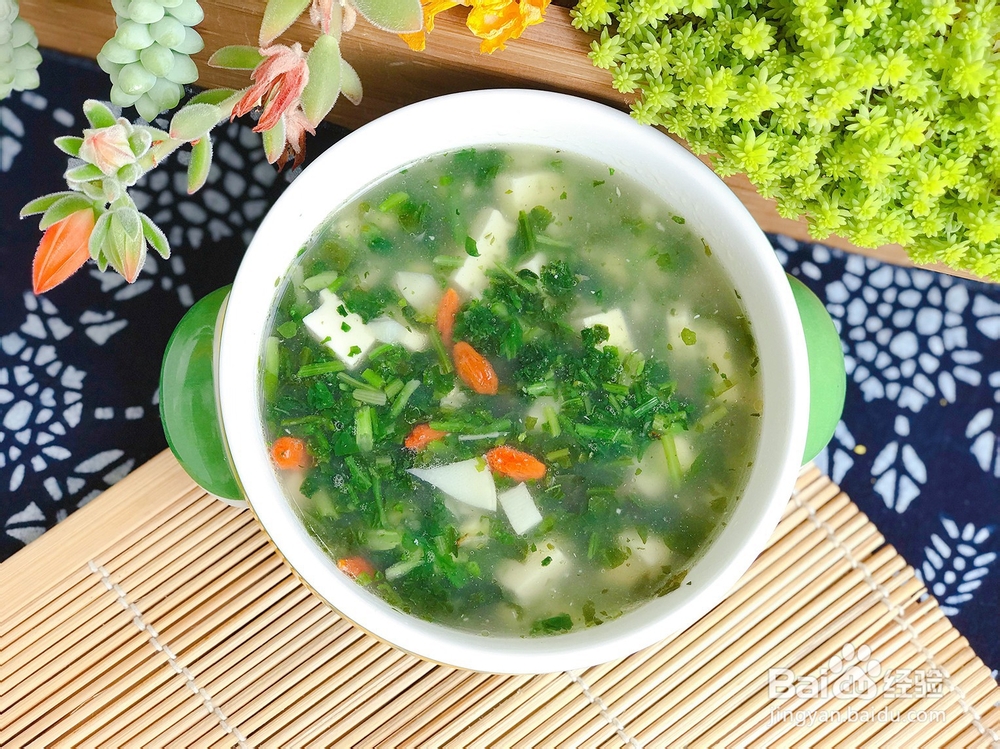 荠菜春笋豆腐汤